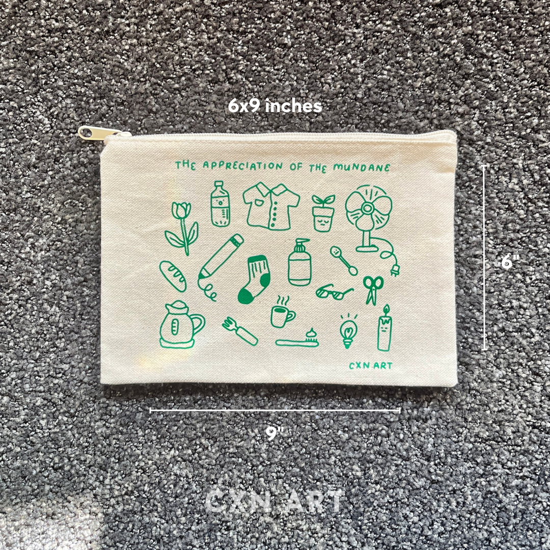 appreciation of the mundane zipper pouch 6x9 inches
