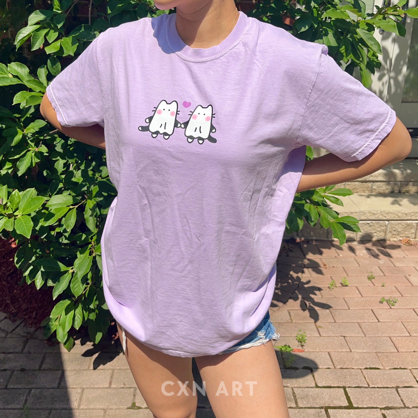my boo ghost cat purple tshirt