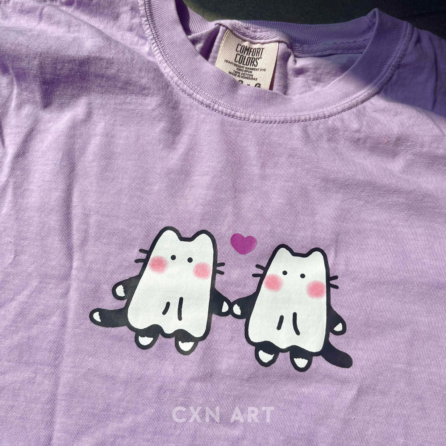 my boo ghost cat purple tshirt