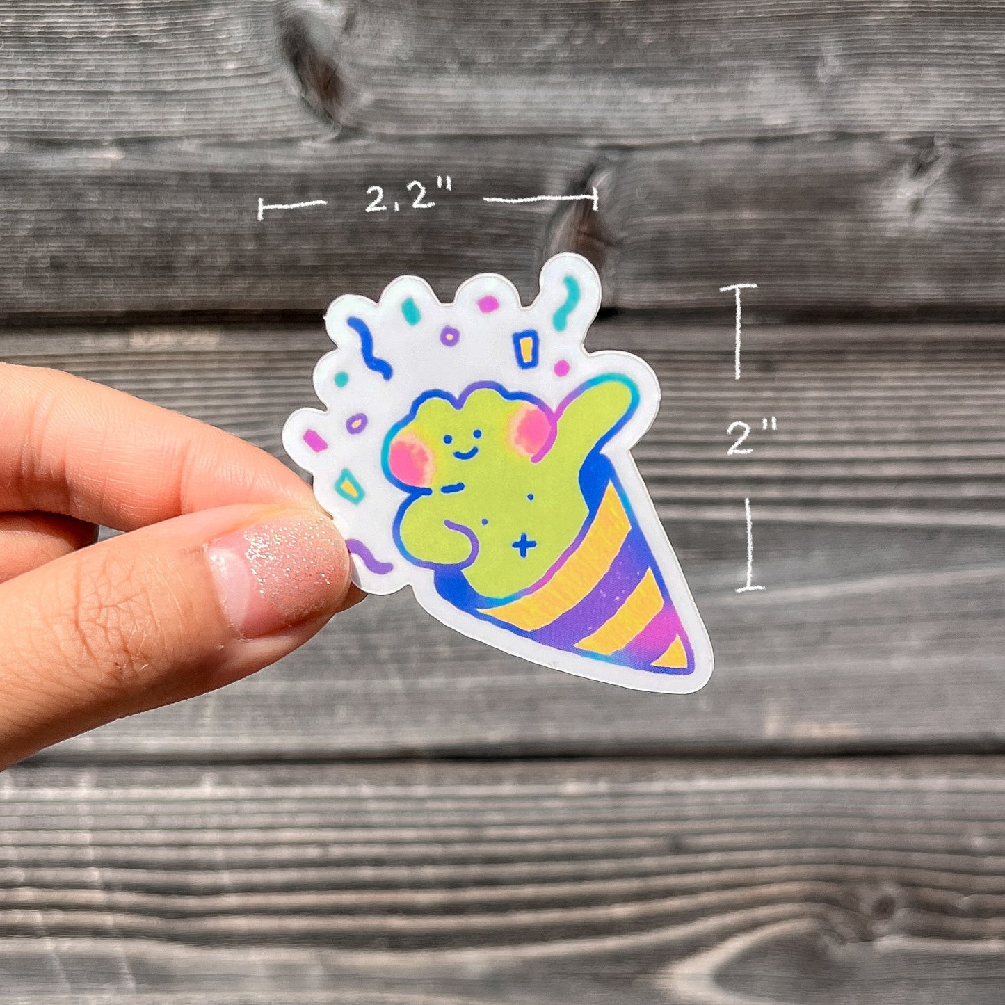 birthday stickers - frog, cat, bunny