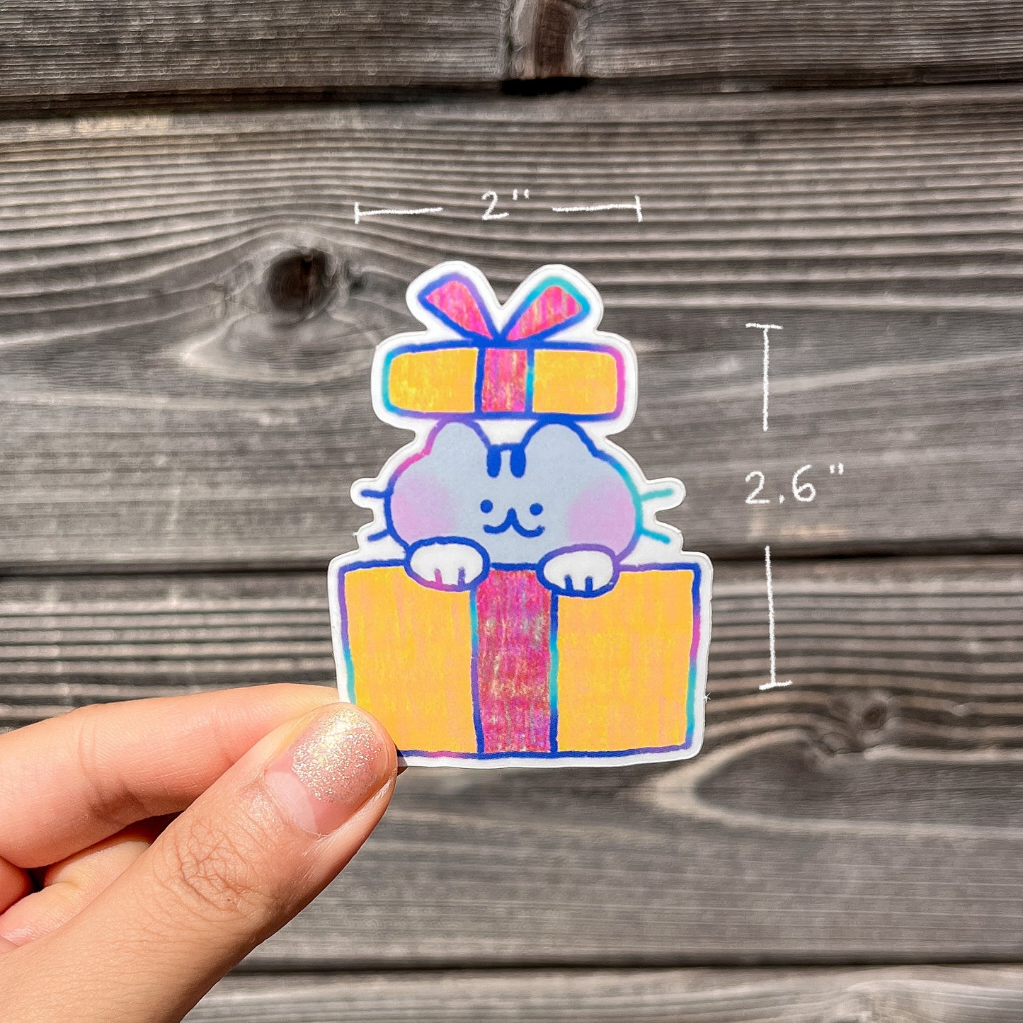 birthday stickers - frog, cat, bunny