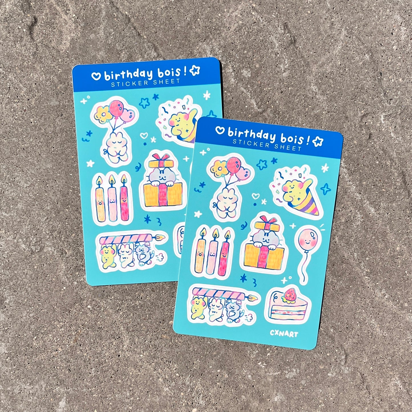 birthday bois sticker sheets 4x6 in