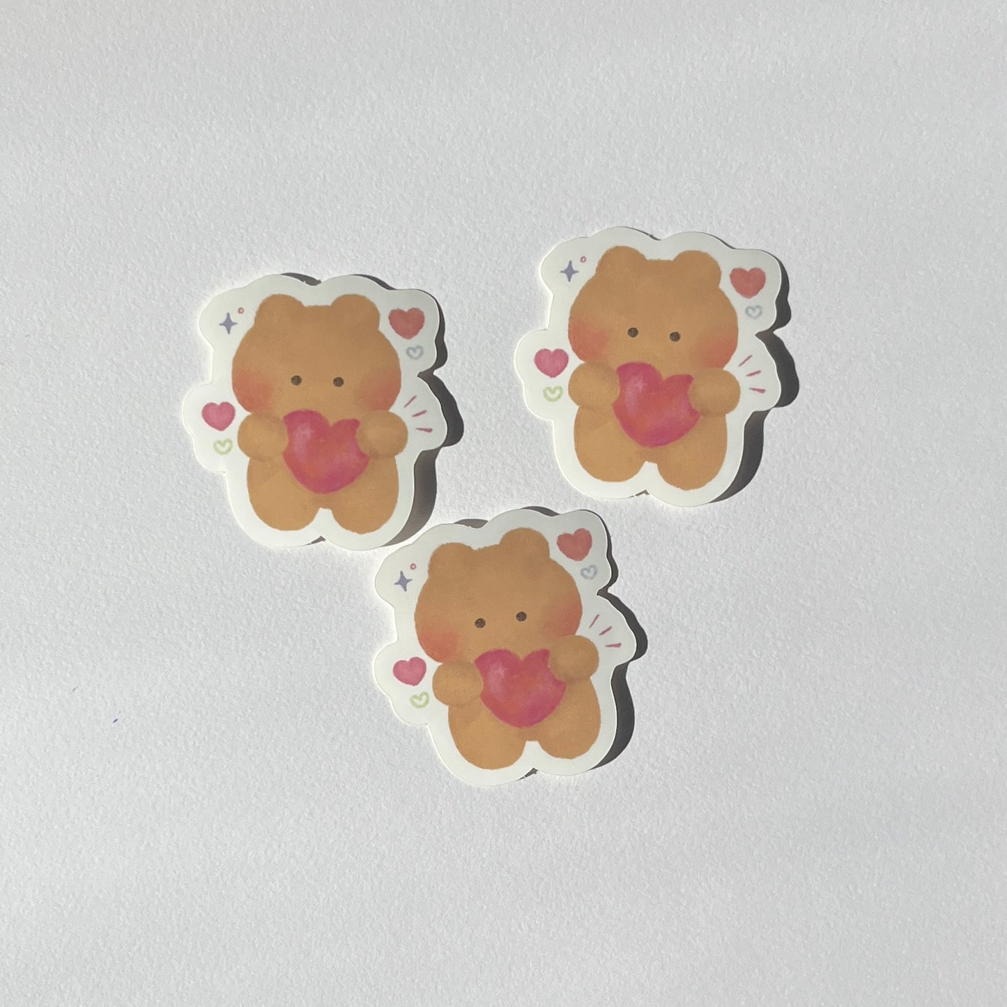 bear love waterproof sticker