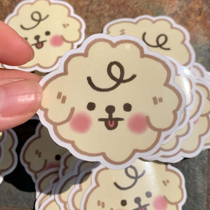 crusty white dog sticker