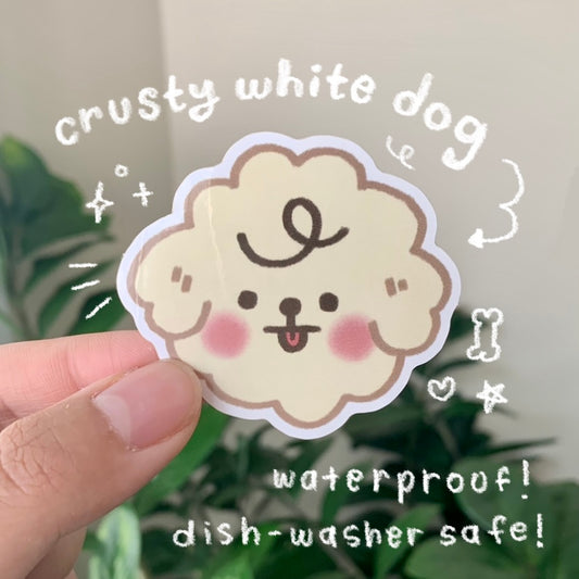 crusty white dog sticker