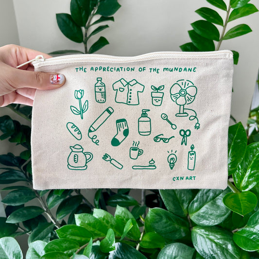 appreciation of the mundane zipper pouch 6x9 inches