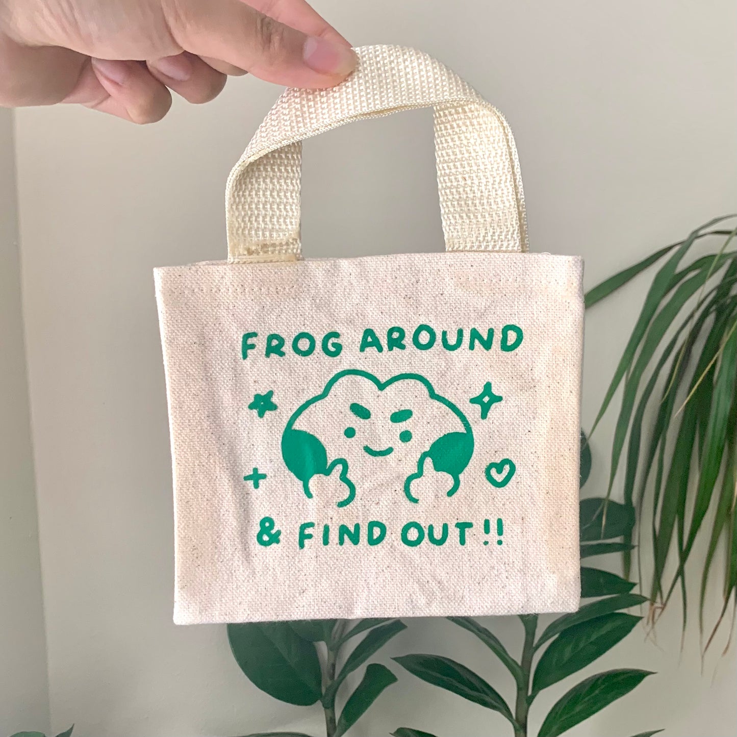 frog around & find out mini tote bag