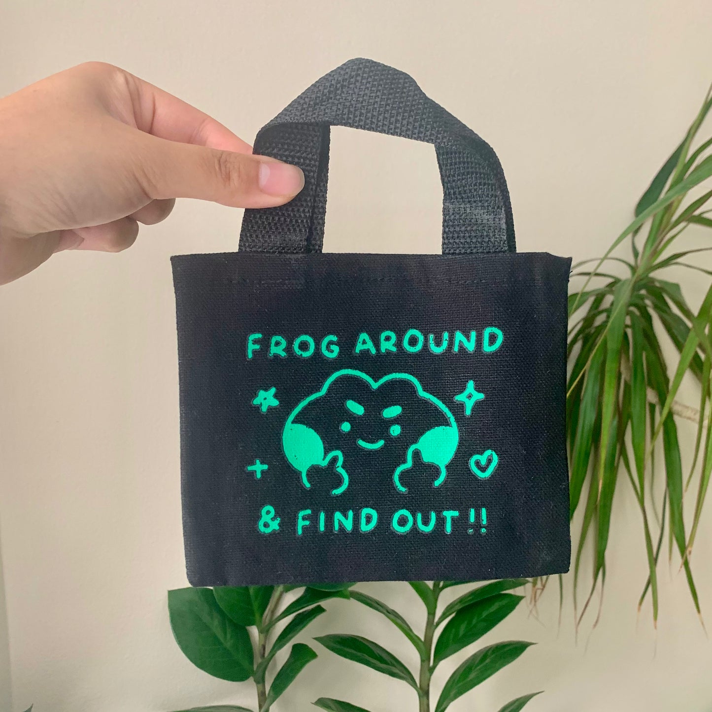 frog around & find out mini tote bag