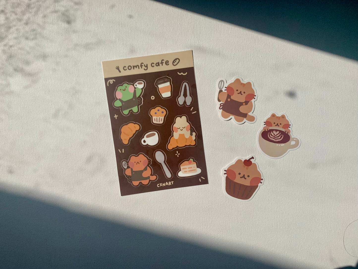 comfy cafe sticker sheet