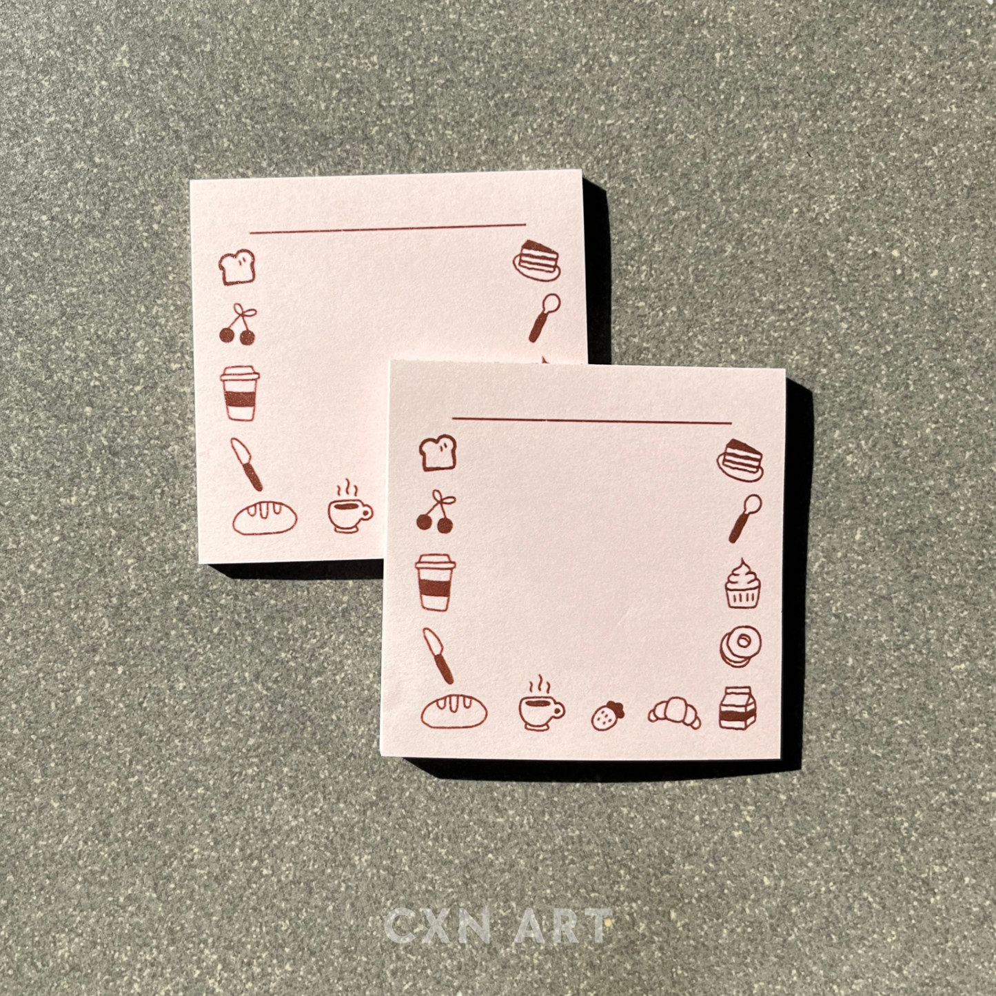 cafe sticky note pads - 3x3 inches
