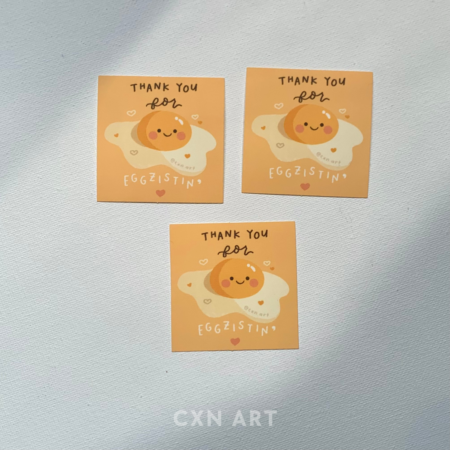 thank you for eggzistin' square sticker