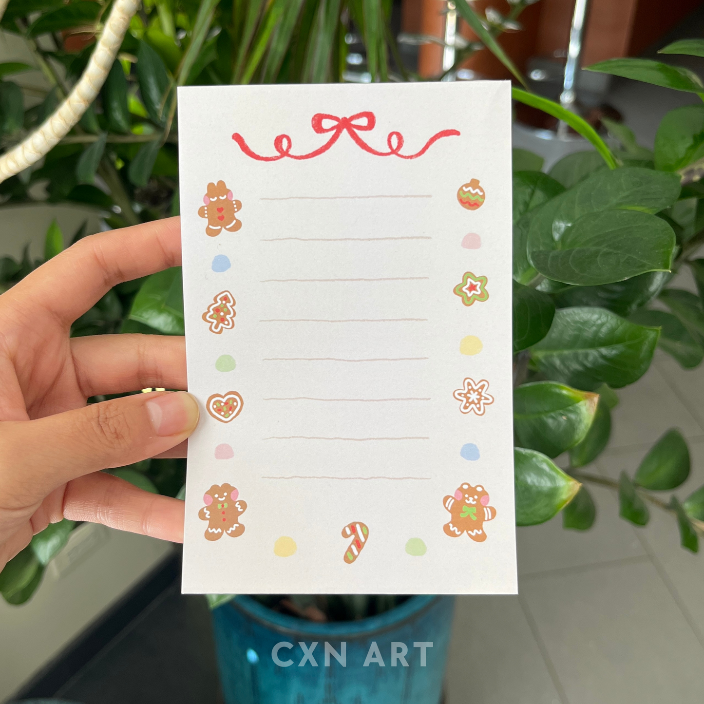 4x6 gingerbread cookie memo pad