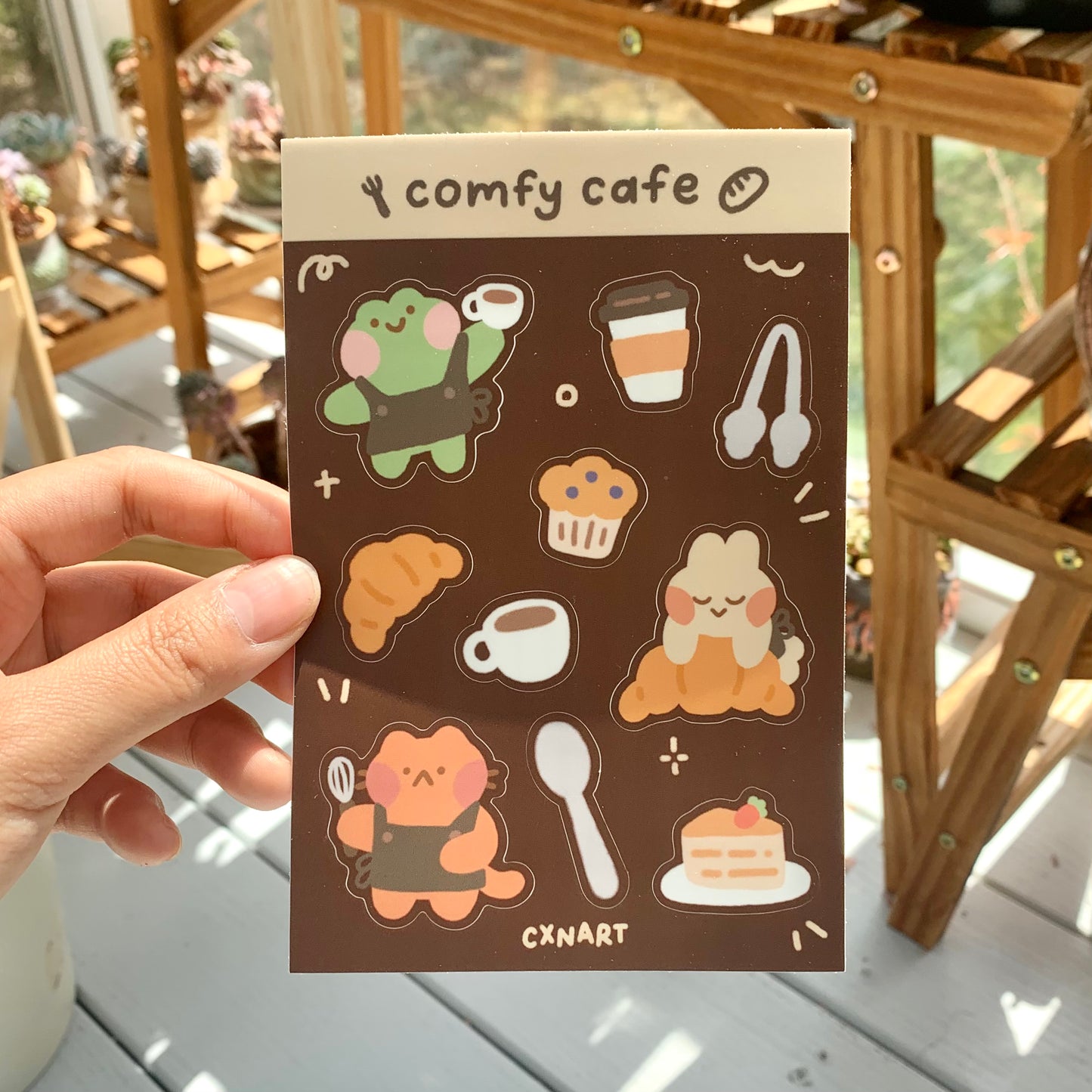 comfy cafe sticker sheet