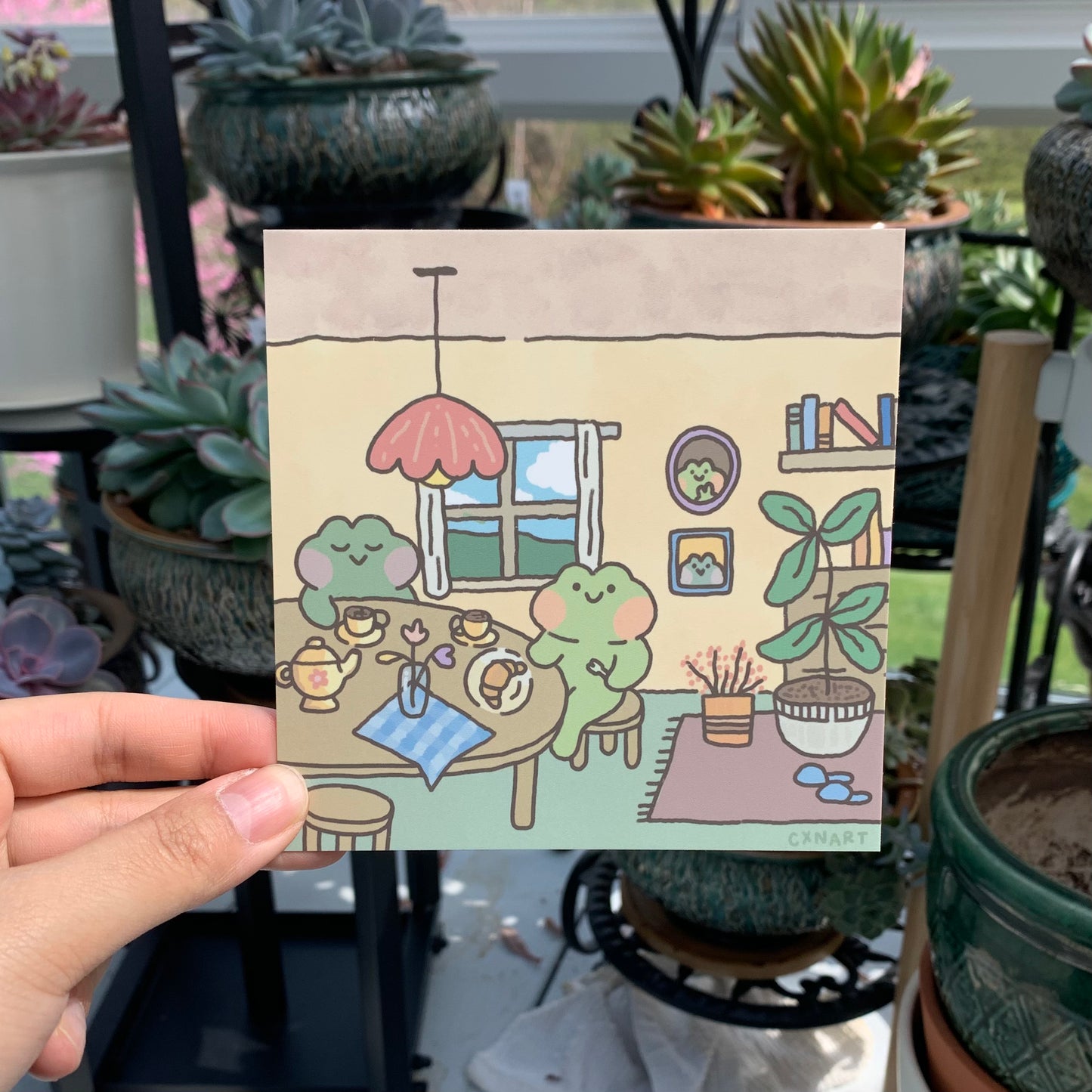 cozy frog home art print