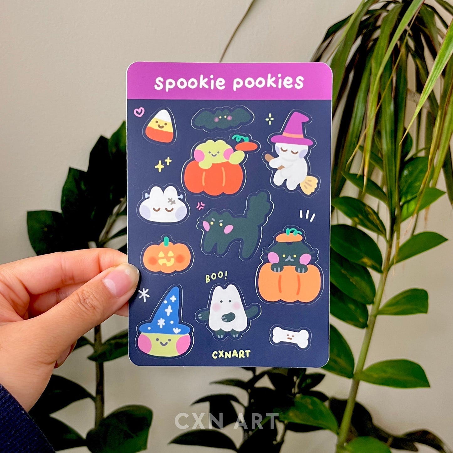 spookie pookies halloween sticker sheet - 4x6 inches