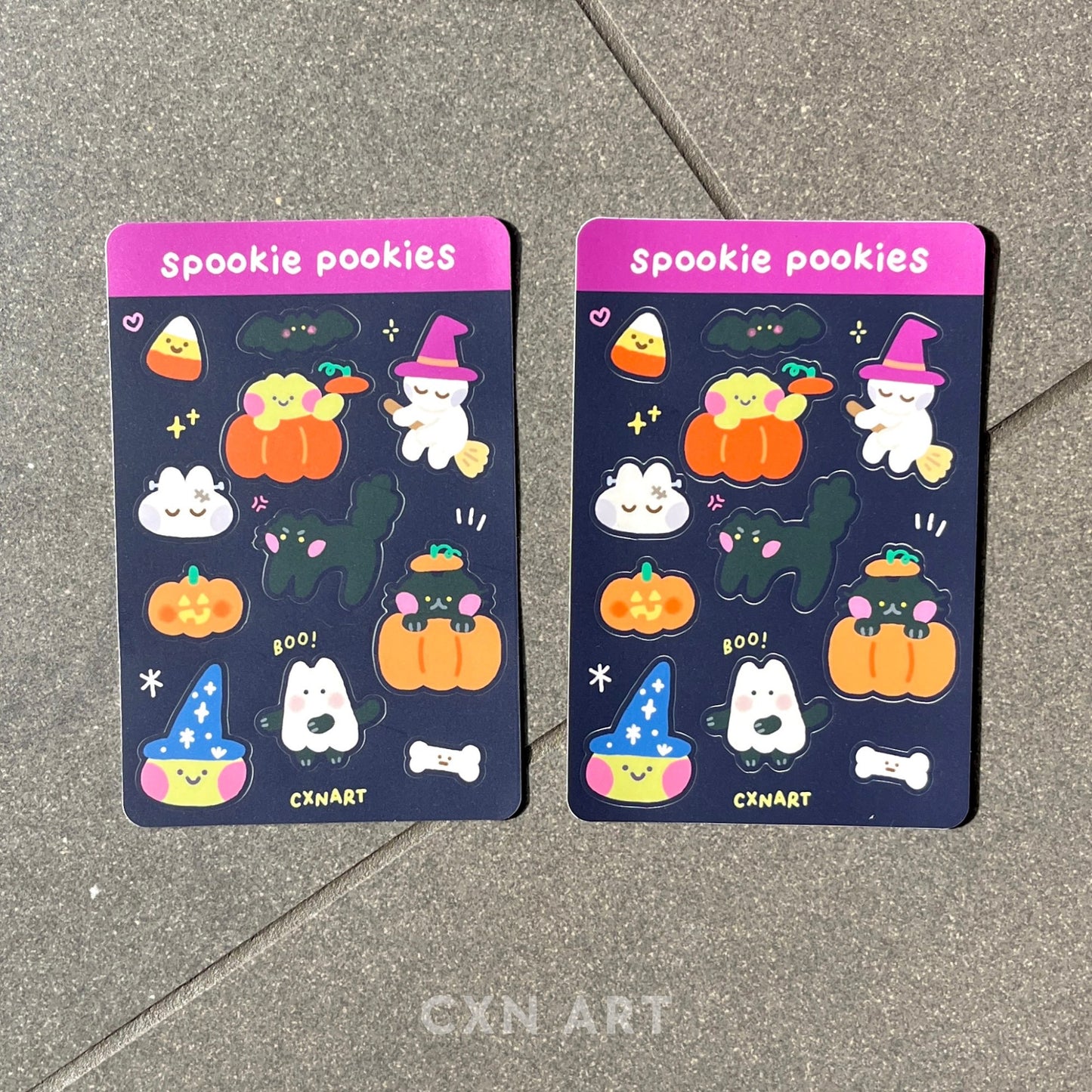spookie pookies halloween sticker sheet - 4x6 inches