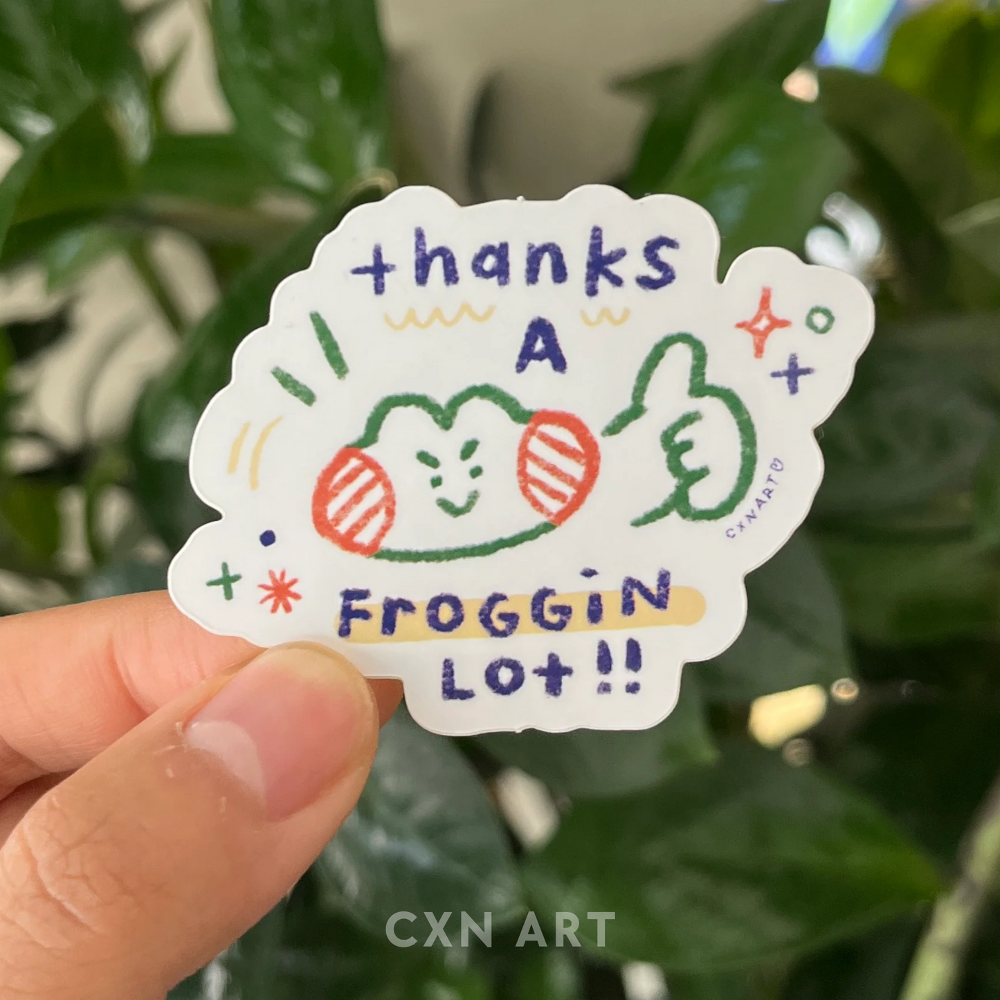 thanks a froggin’ lot sticker - waterproof glossy vinyl