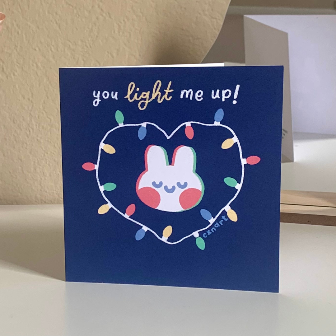 cute bunny winter holiday cards