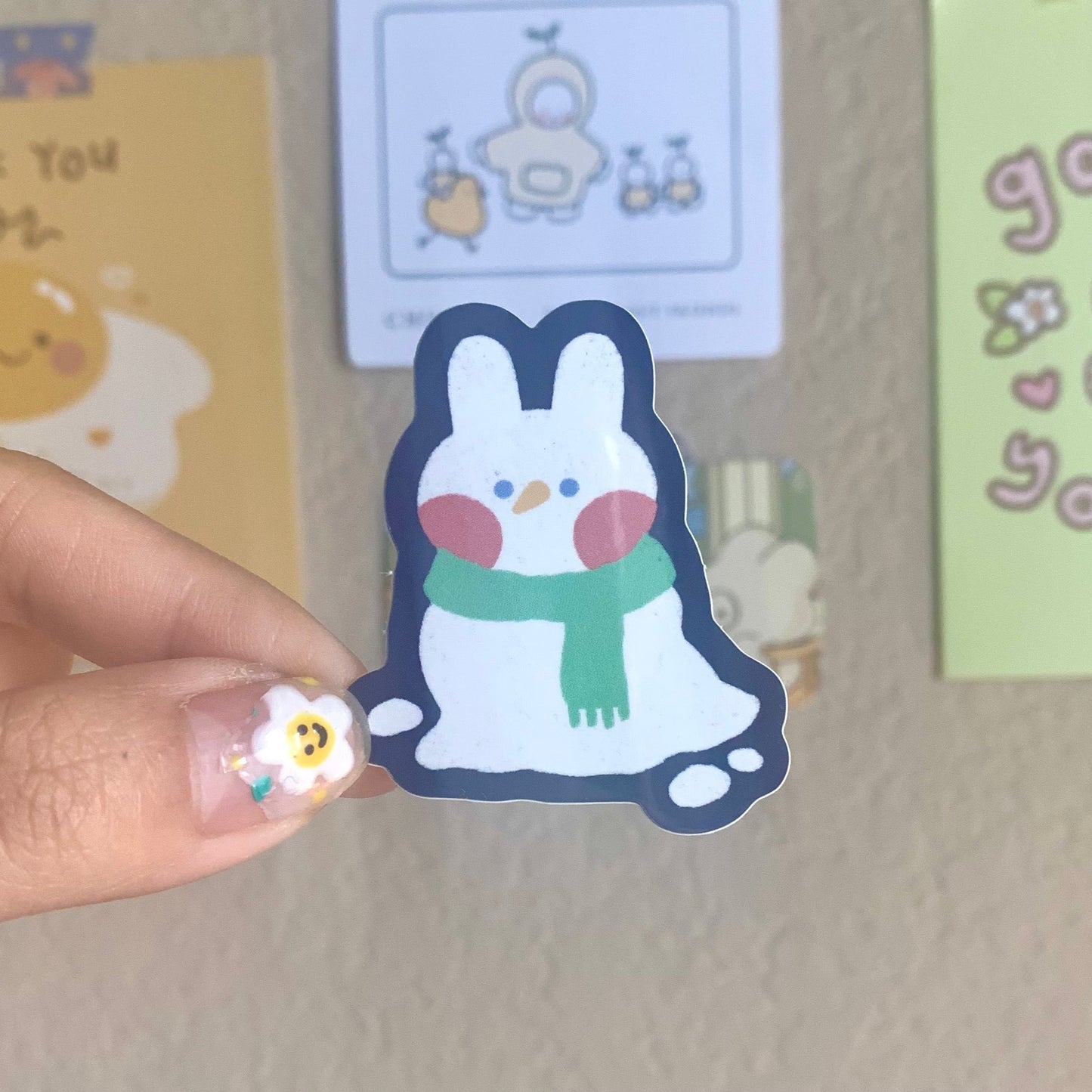 snowman bunny sticker