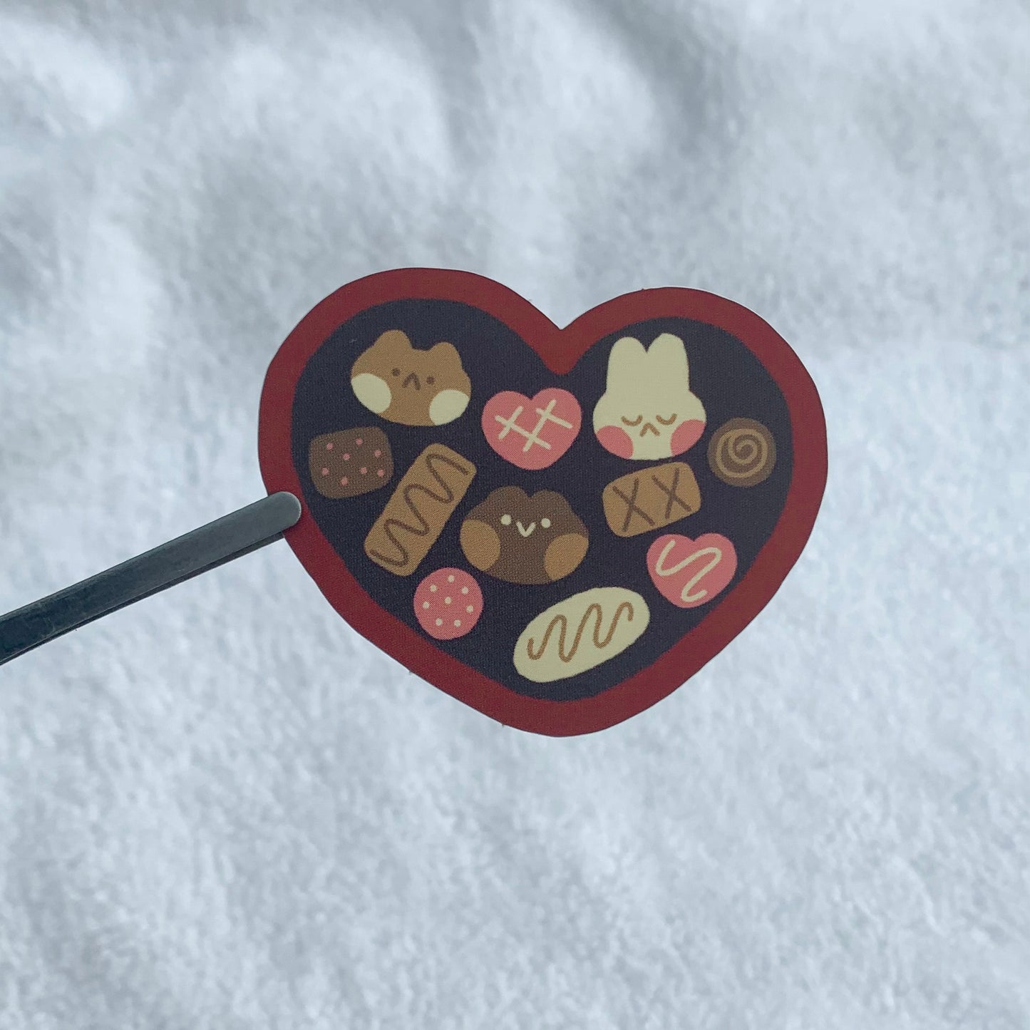 chocolate heart box sticker