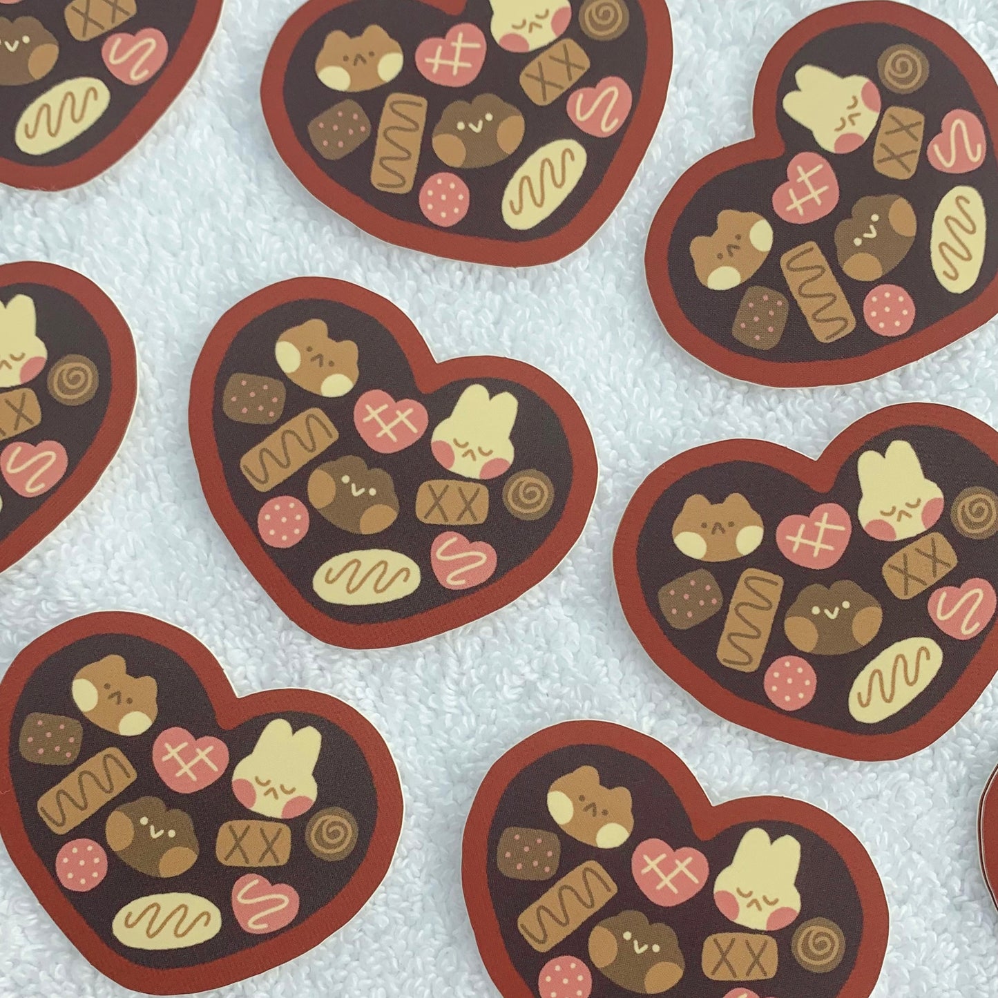 chocolate heart box sticker