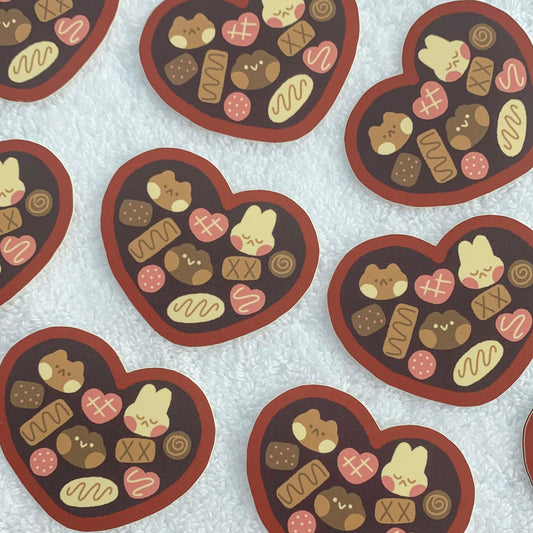 chocolate heart box sticker