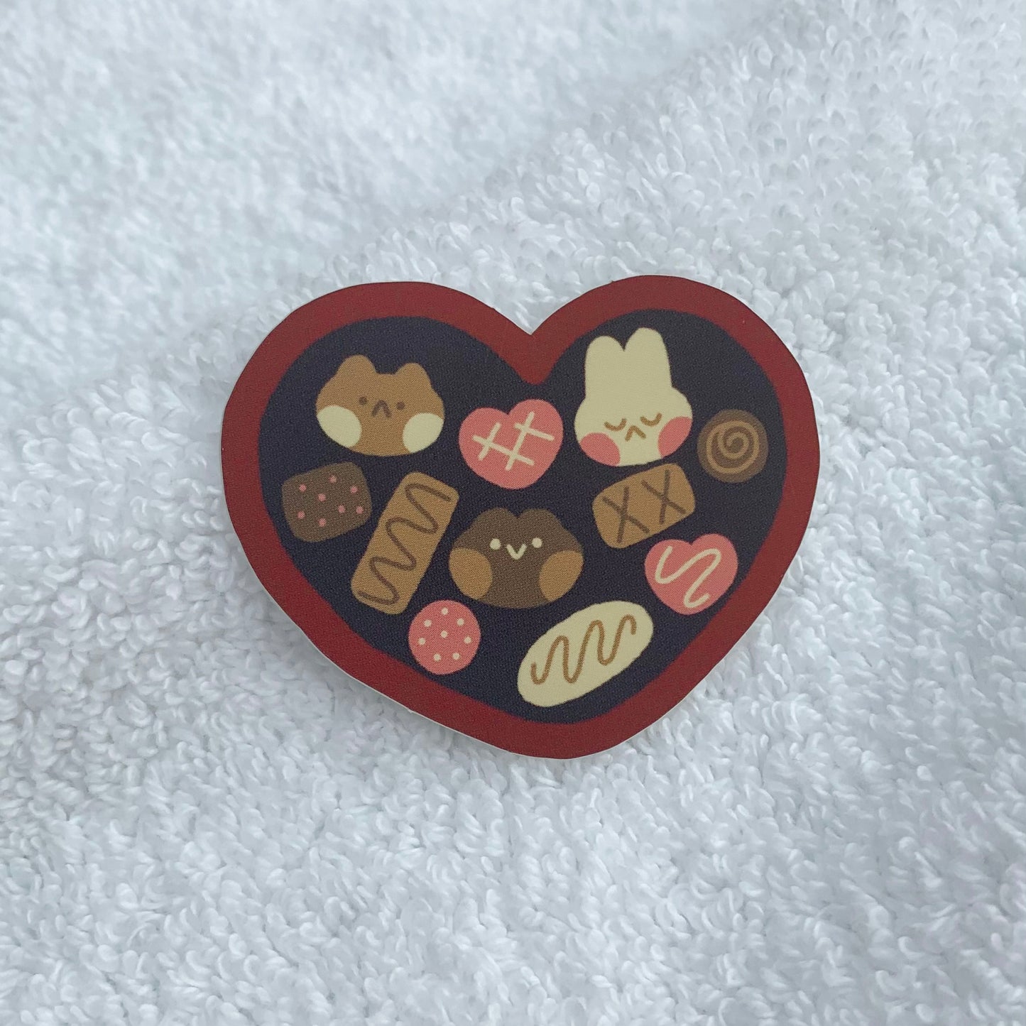 chocolate heart box sticker