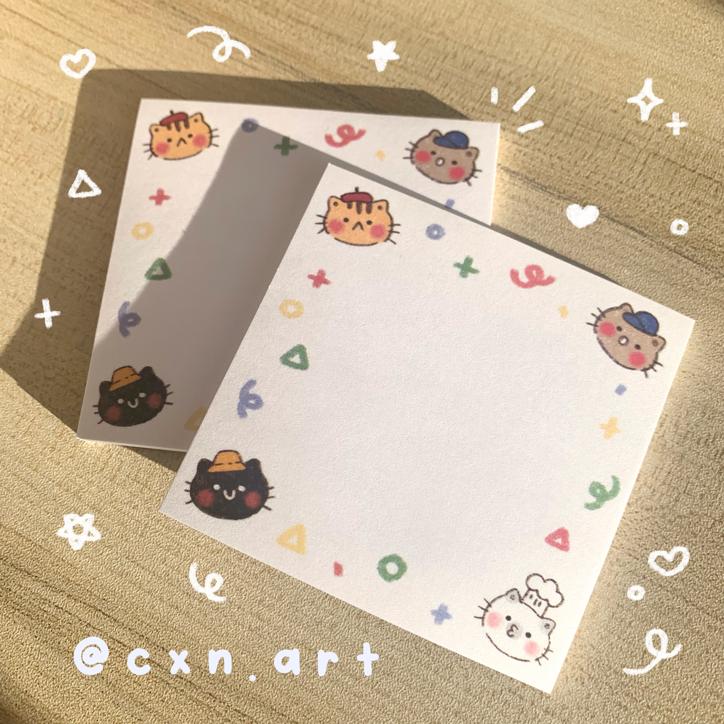 cats with hats sticky note pad