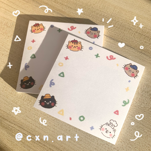 cats with hats sticky note pad