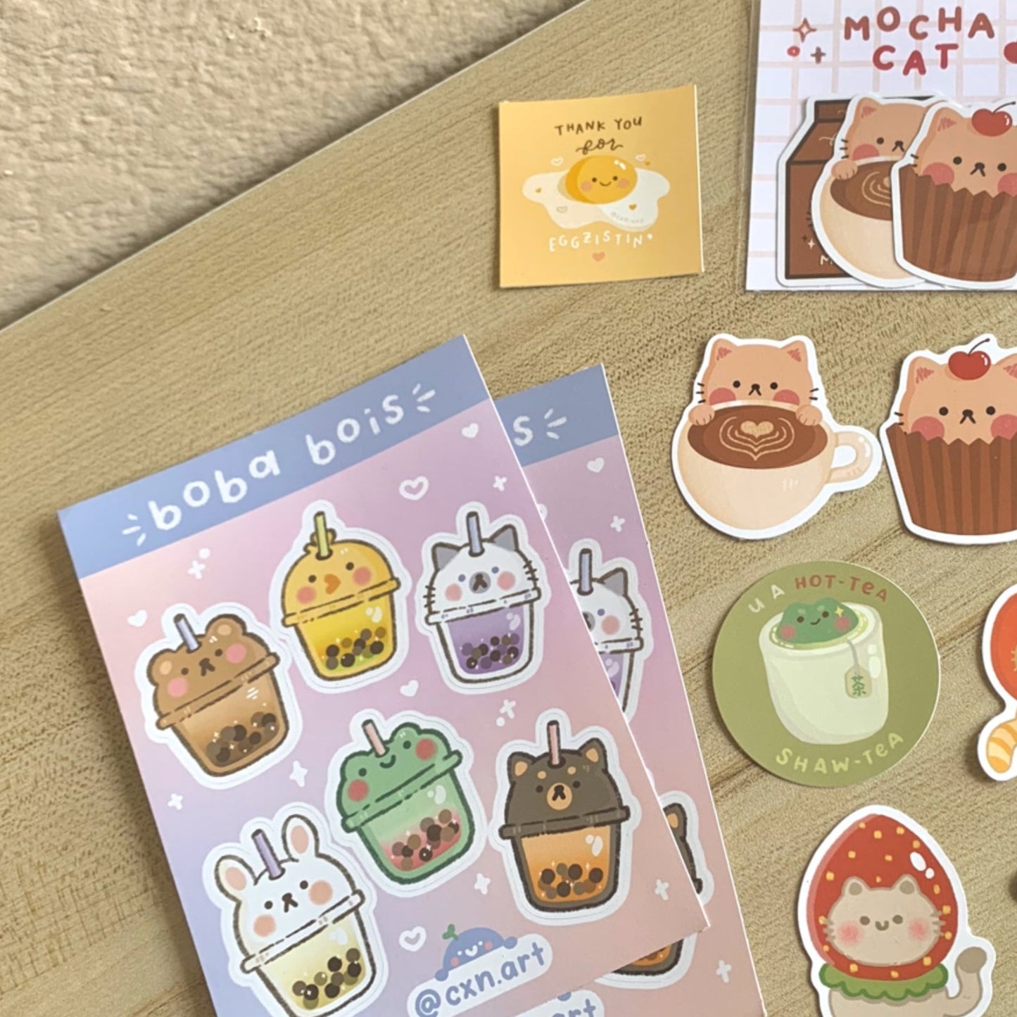 boba bois sticker sheet