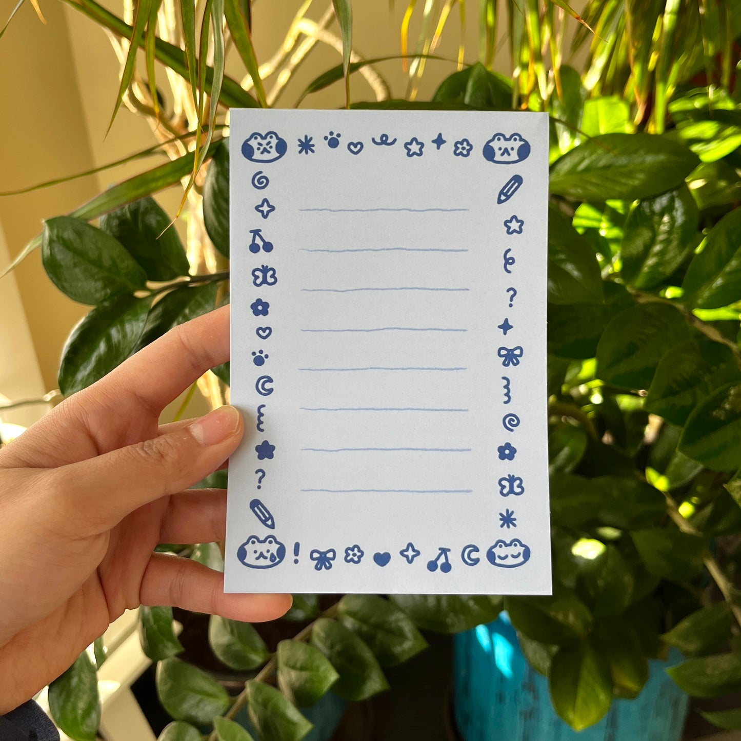 blue cutie charms 4x6 in memo pad