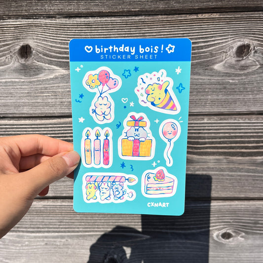 birthday bois sticker sheets 4x6 in