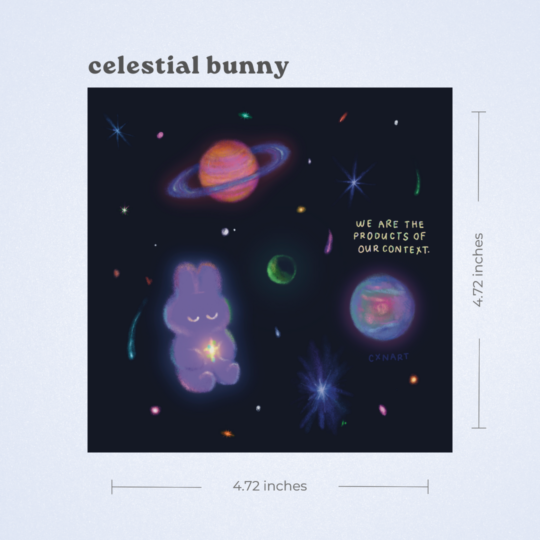 celestial bunny art print โ cxnart