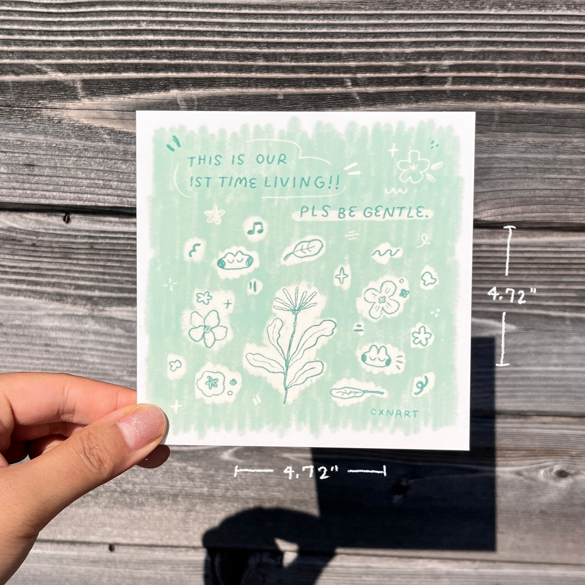 green art print, foliage, plants, floral, flowers, gentle, affirmations illustration, cxnart
