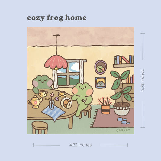 cozy frog home art print