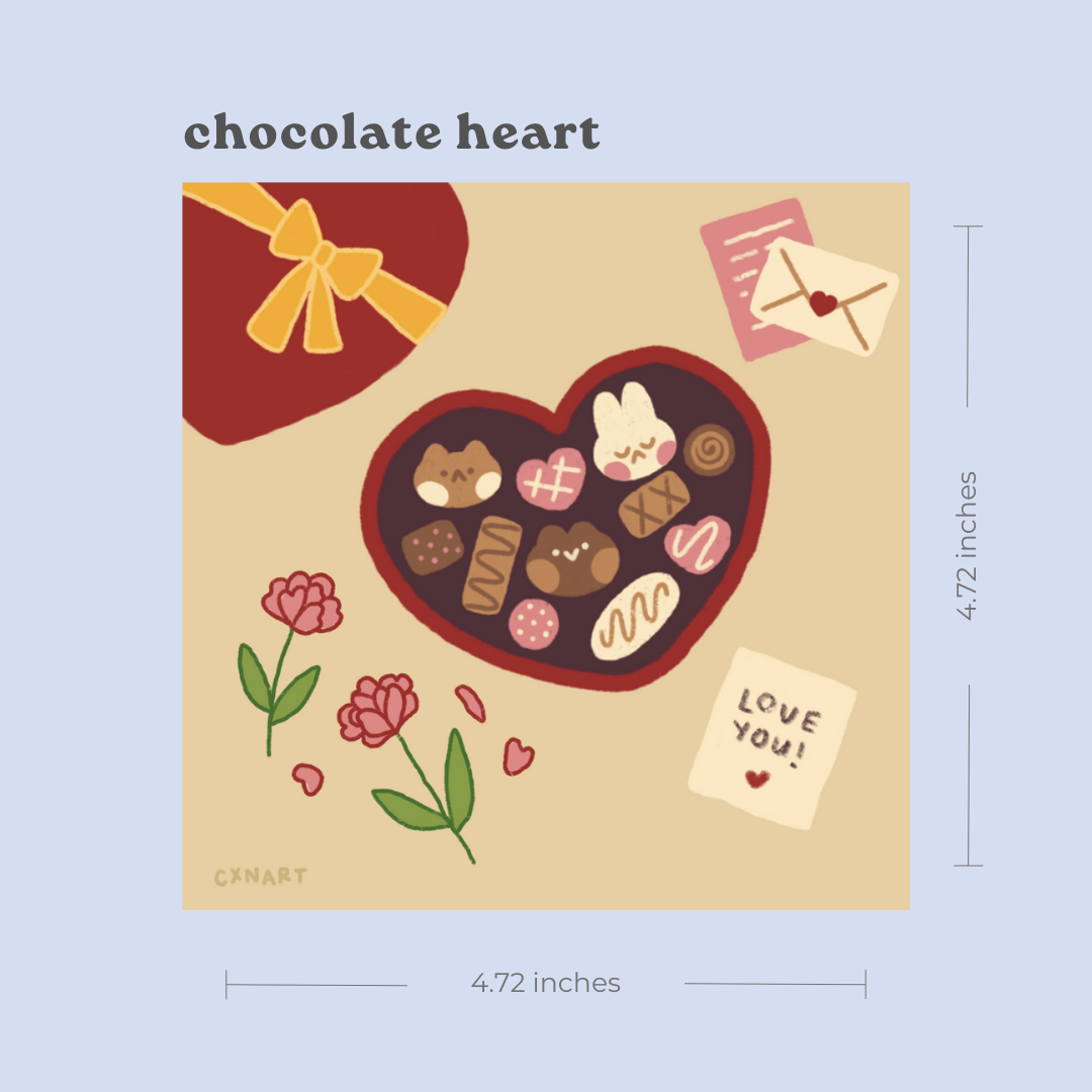 chocolate heart art print