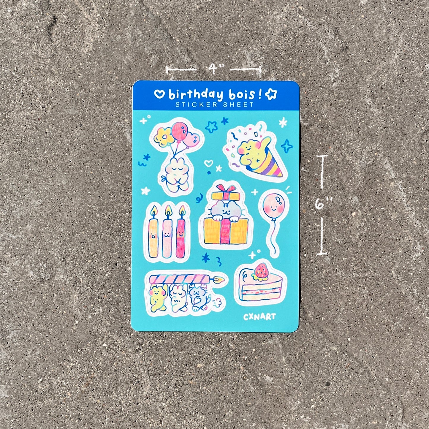 birthday bois sticker sheets 4x6 in