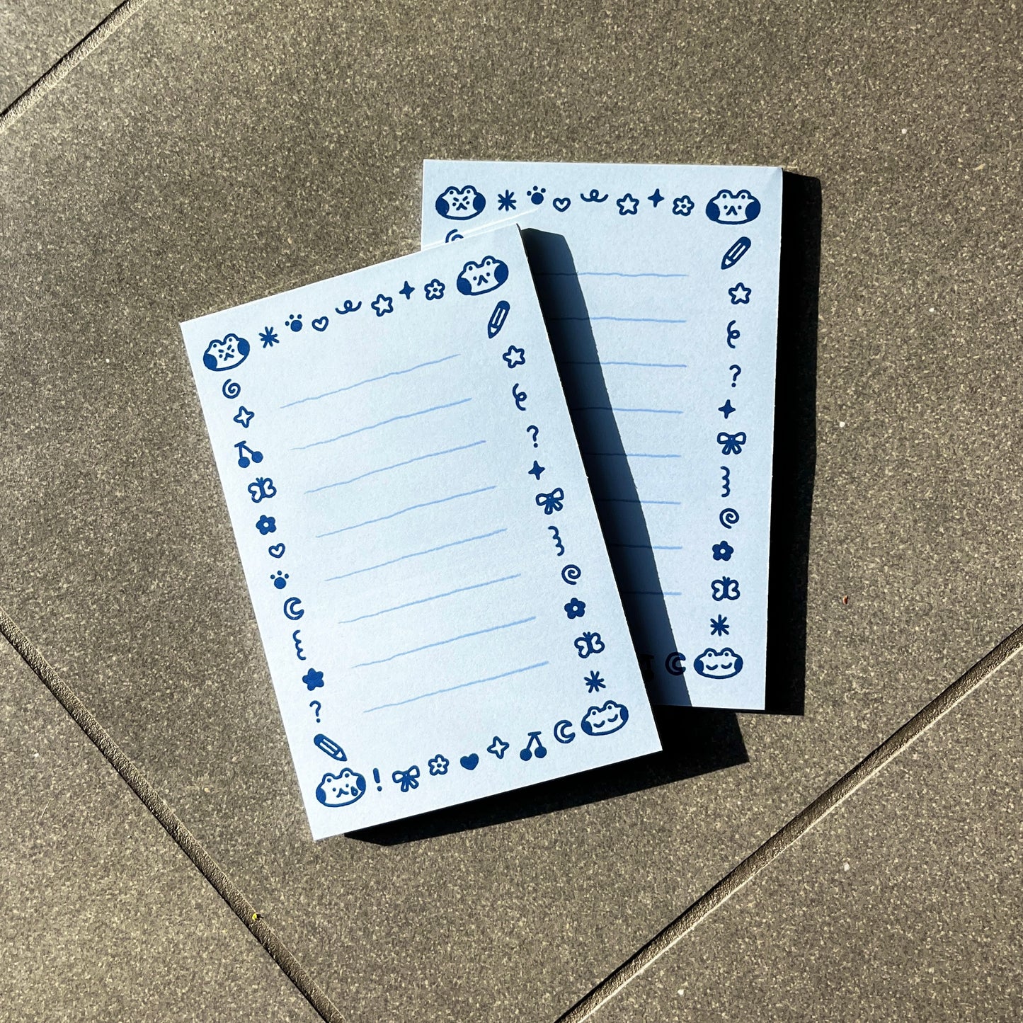 blue cutie charms 4x6 in memo pad