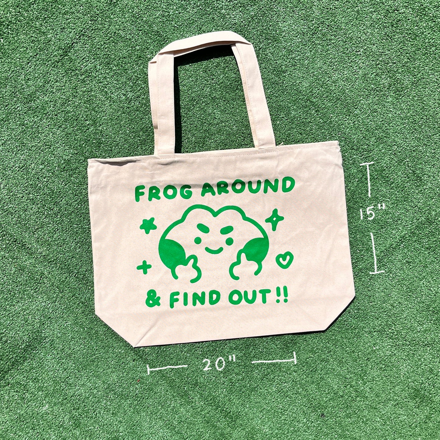 frog around & find out zippered tote bag