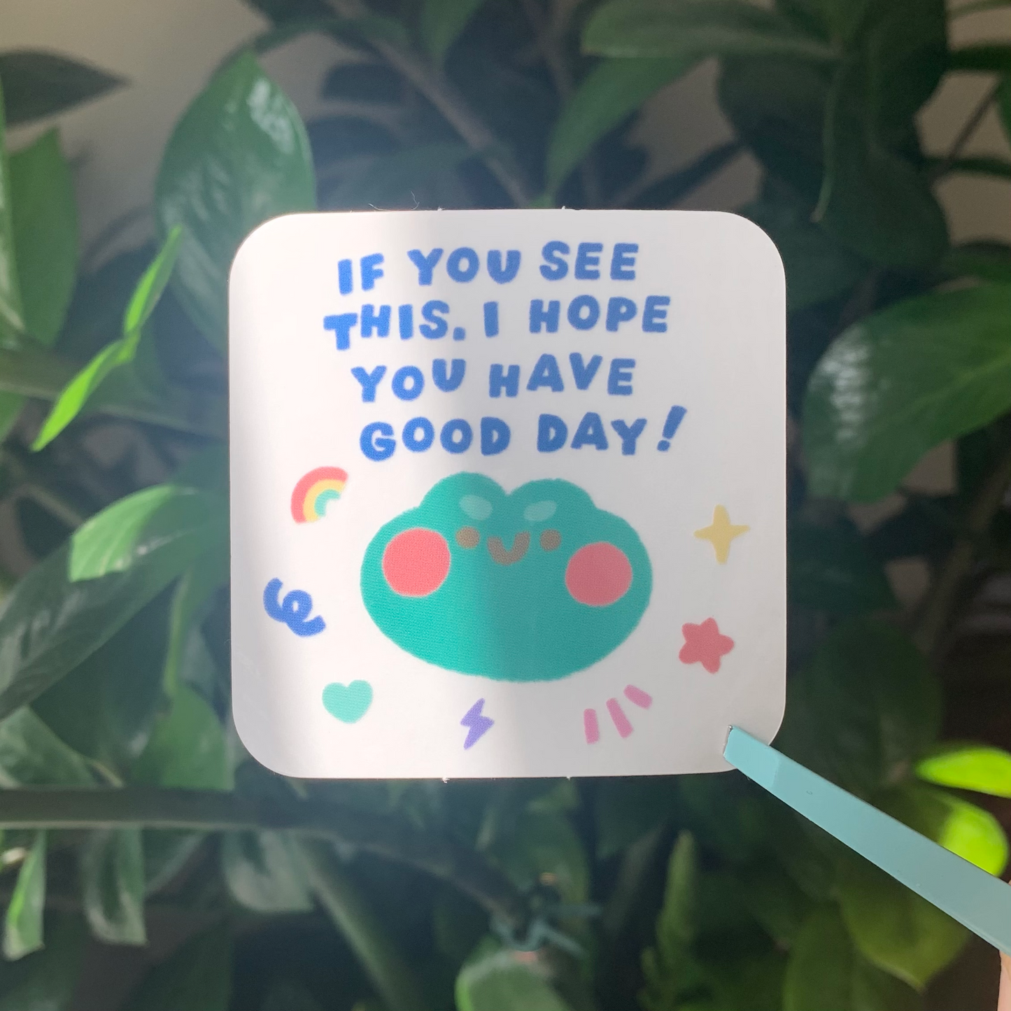 Have a Good Day Frog Clear Sticker