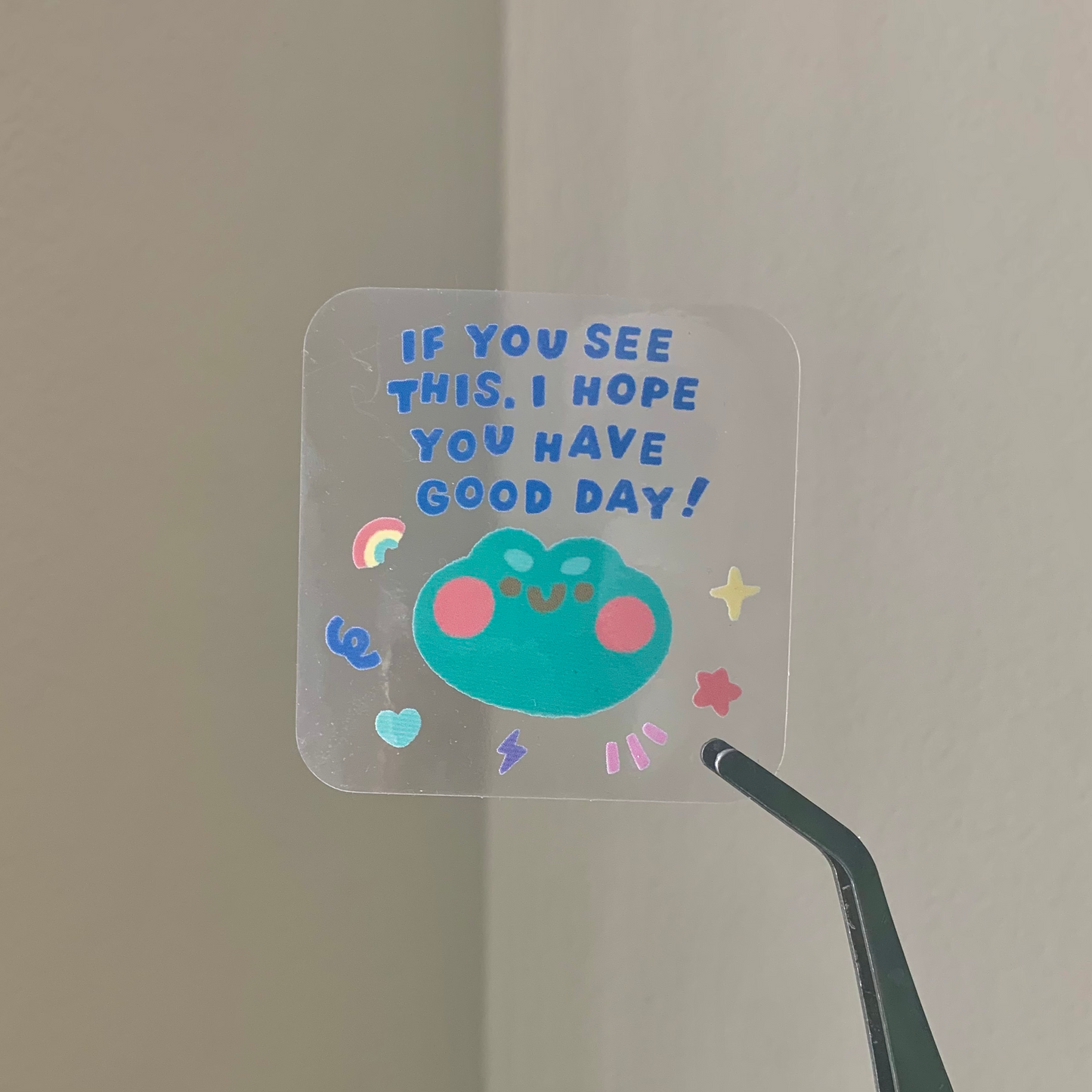 Have a Good Day Frog Clear Sticker