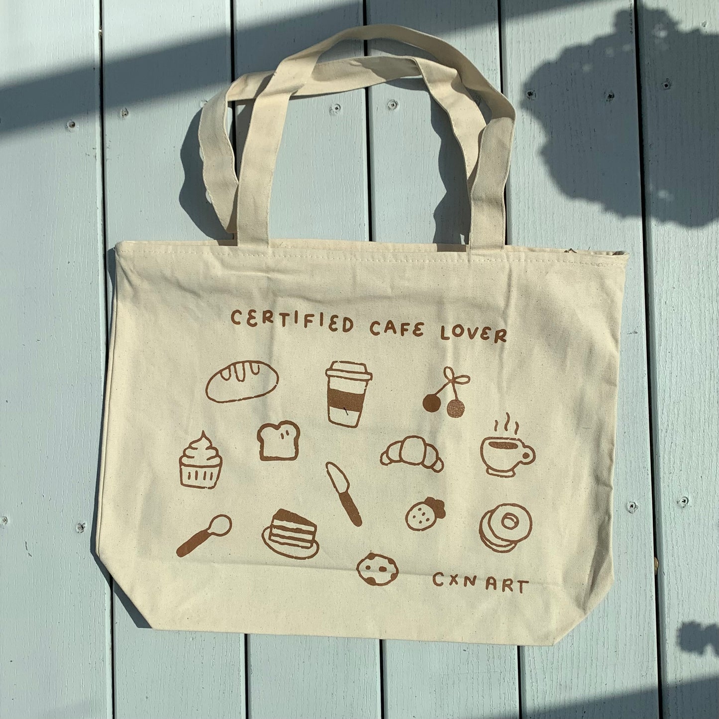 certified cafe lover tote bag