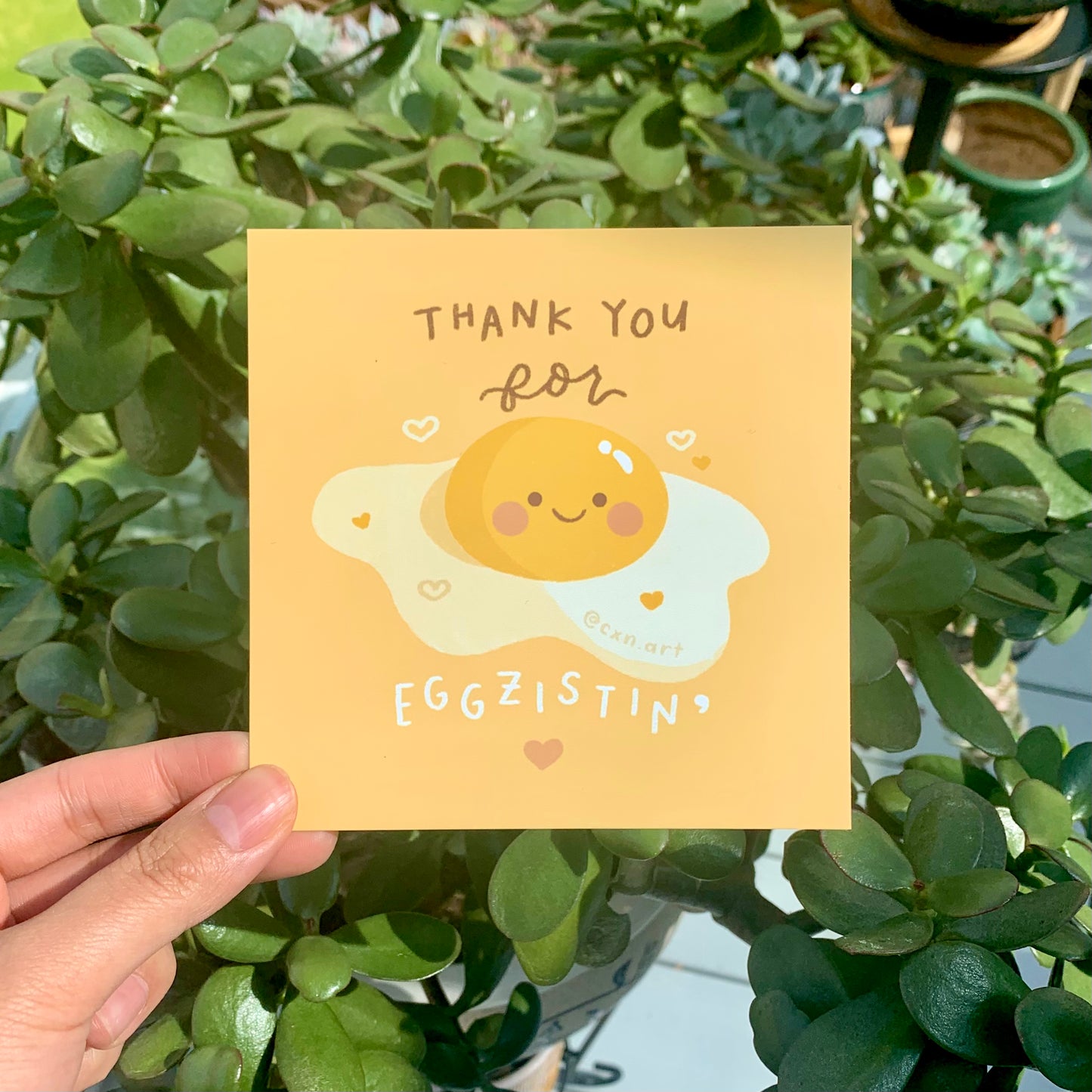 thank you for eggzistin' art print