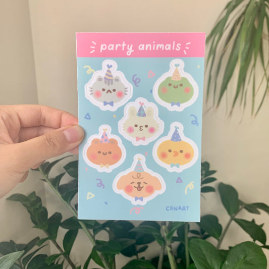 party animals sticker sheet