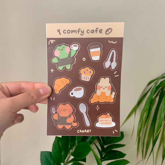 comfy cafe sticker sheet