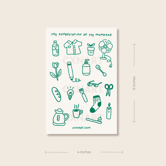 appreciation of the mundane matte 4x6 in sticker sheet
