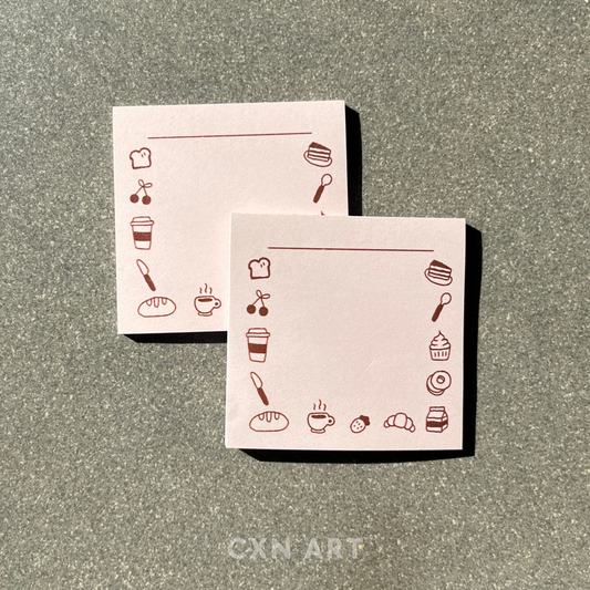 cafe sticky note pads - 3x3 inches