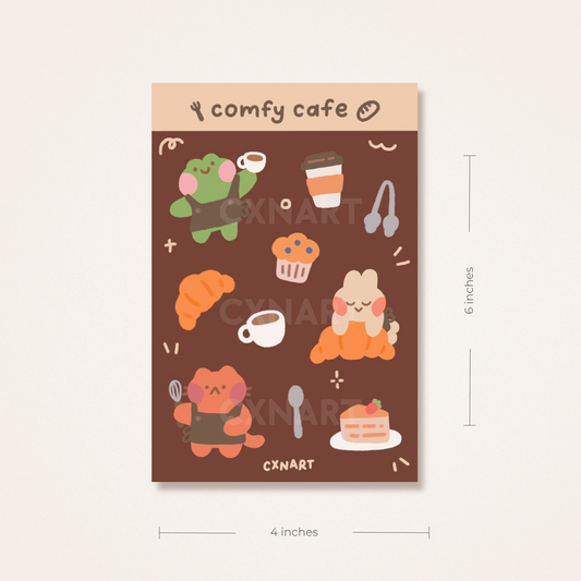 comfy cafe sticker sheet