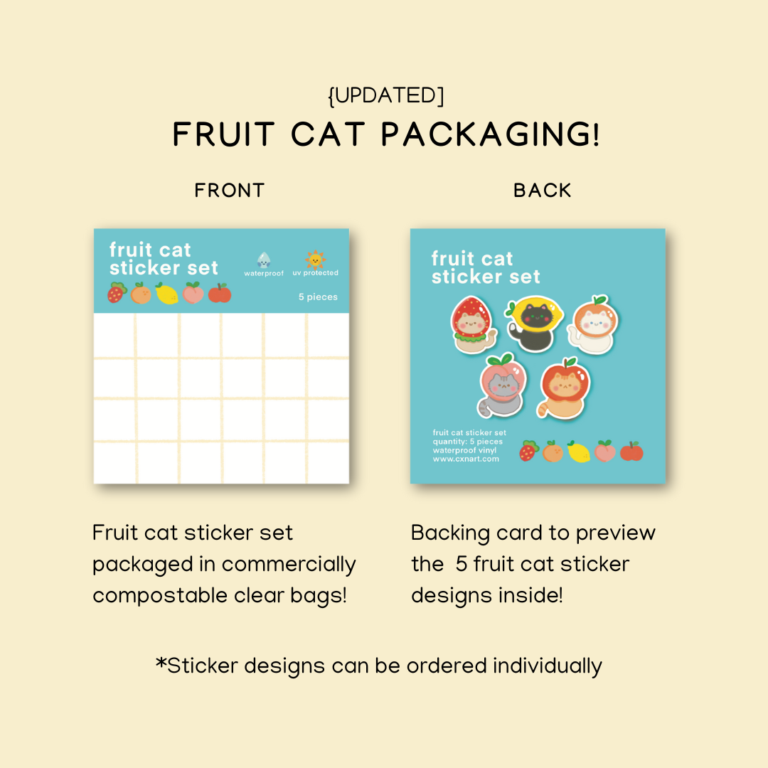 fruit cat stickers