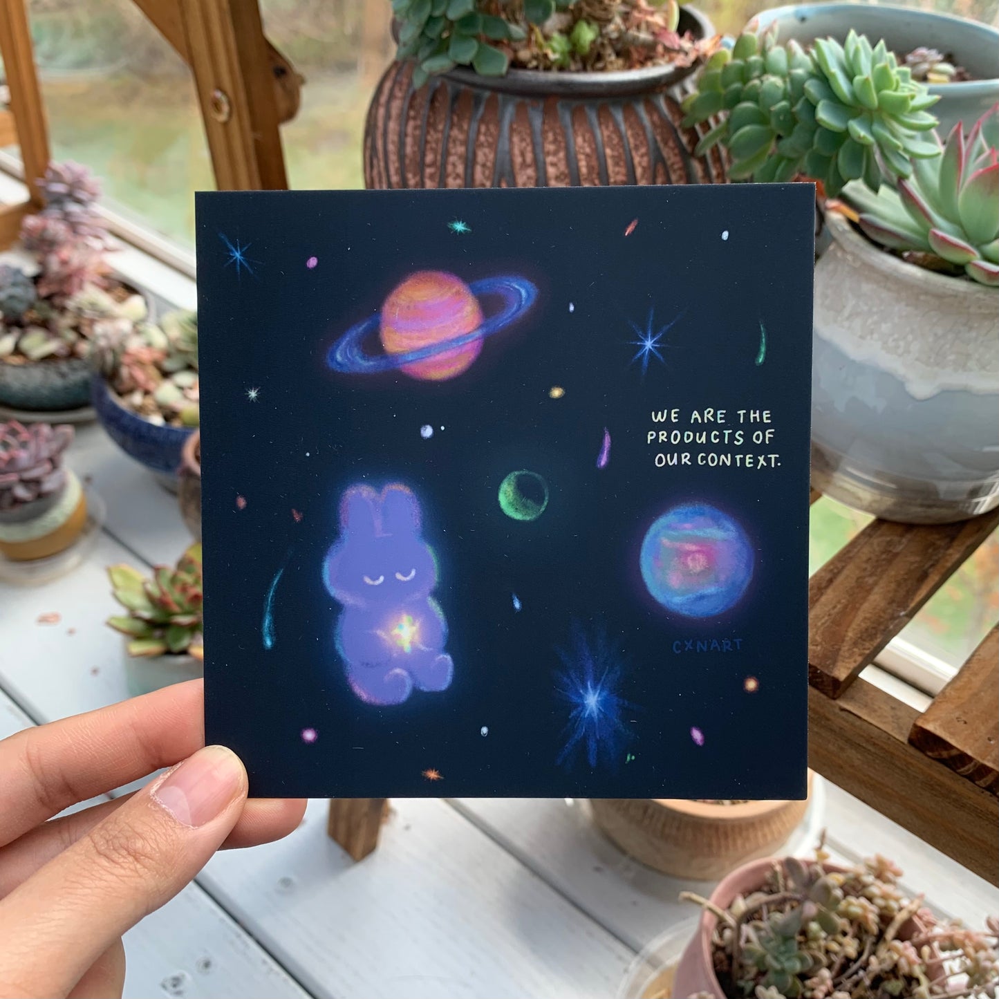 celestial bunny art print